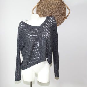prAna Lightweight Open Weave Gray Sweater